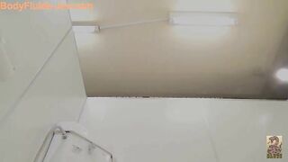 Young beautiful Japanese chick caught pooping