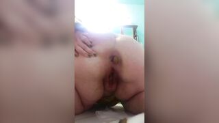 Yummy bbw lady pooping in doggy style