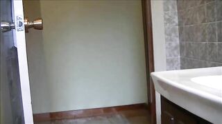 Blonde babe pushes out a big pile of shit