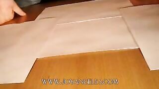 Blue jeans girl drops a big log