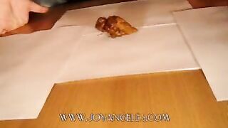 Blue jeans girl drops a big log