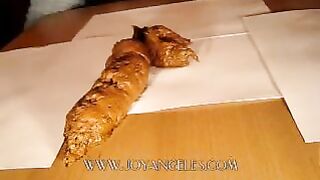 Blue jeans girl drops a big log