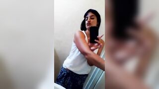 Slutty French chick playing with shit