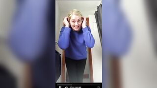 Uk hot blonde girl showing her ass and shit