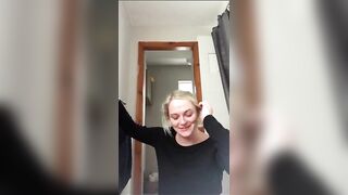 Uk hot blonde girl showing her ass and shit