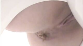 Girl shitting a lot in the toilet